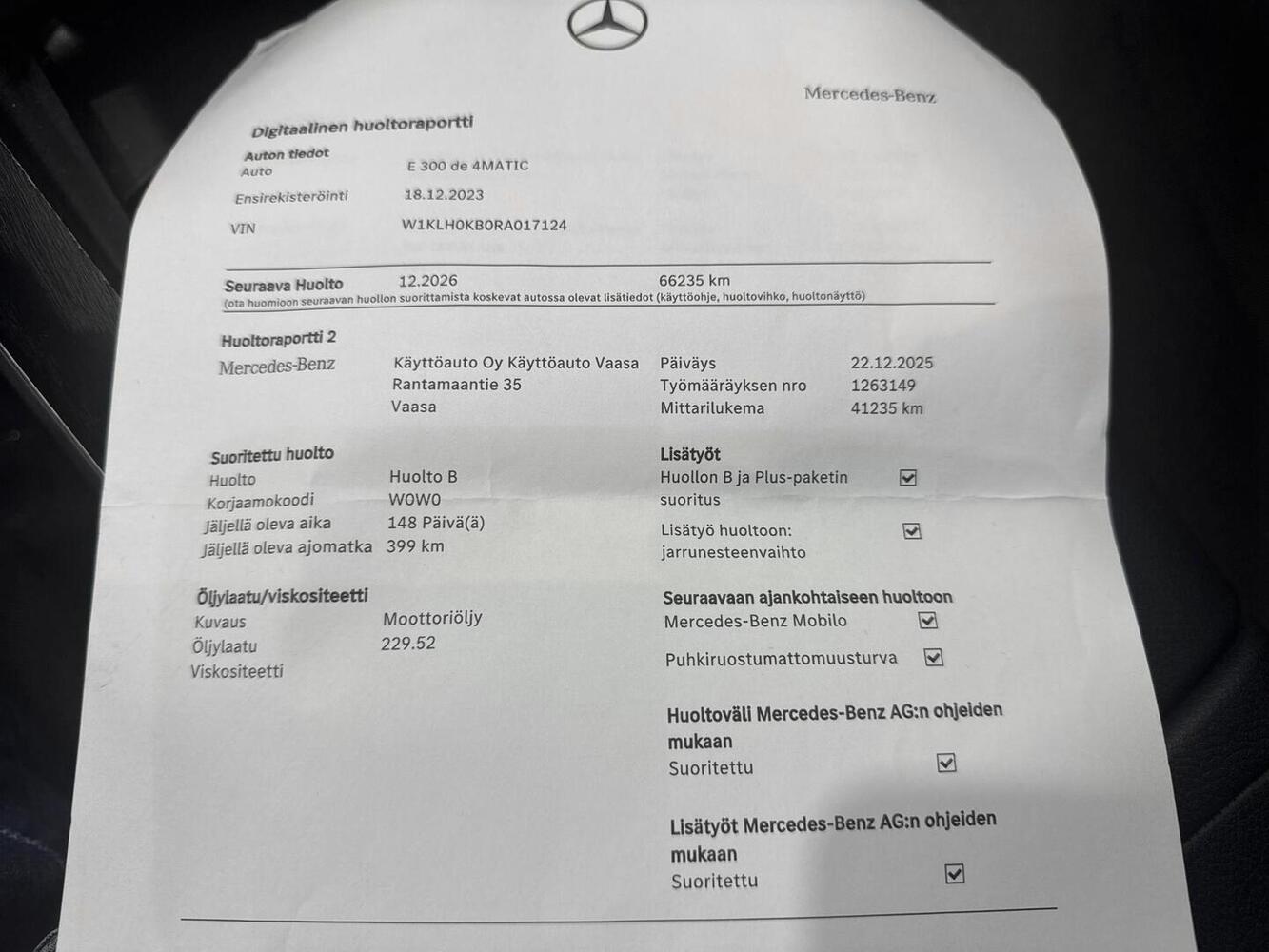 Mercedes-Benz E vaihtoauto