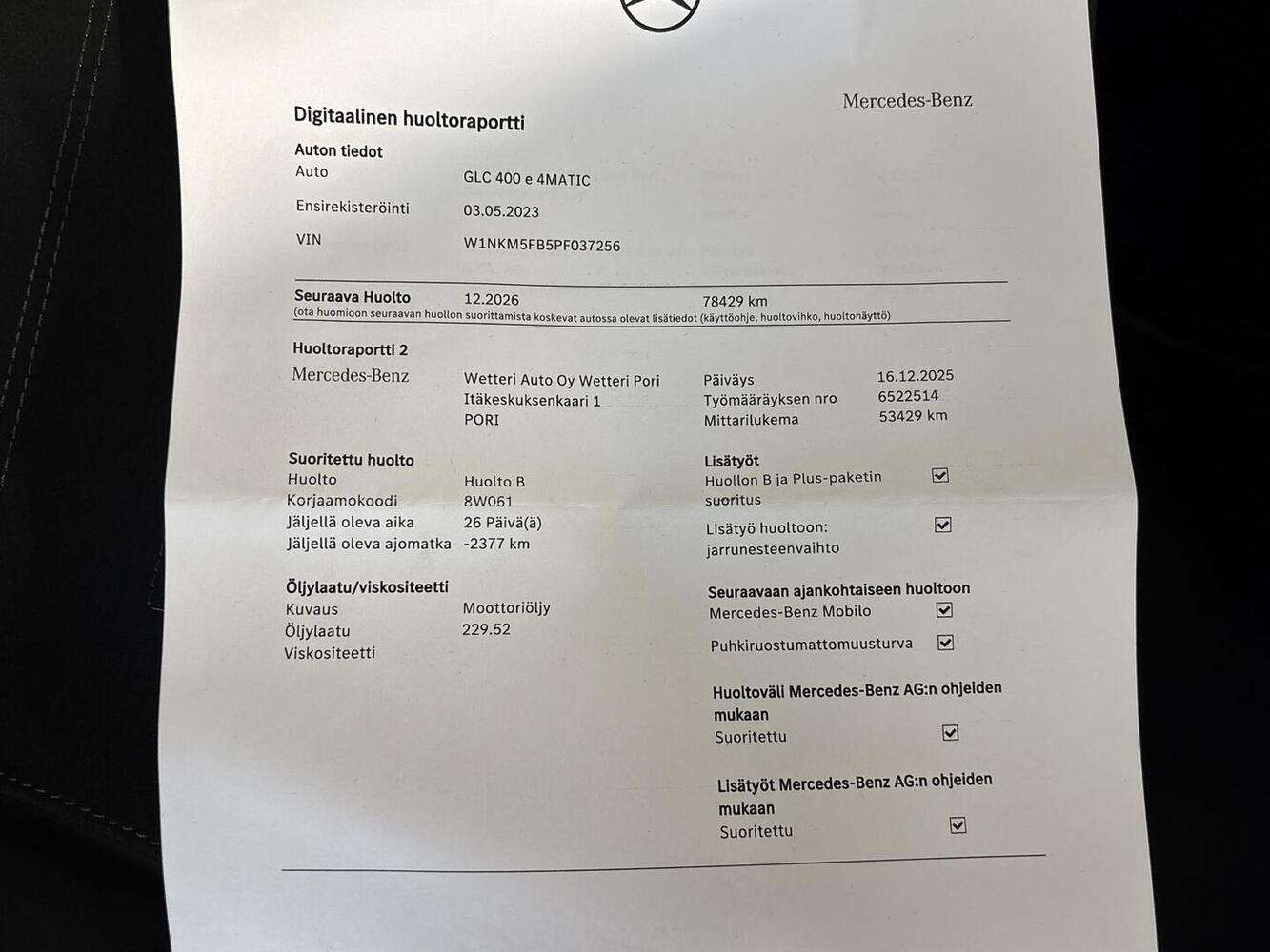 Mercedes-Benz GLC vaihtoauto