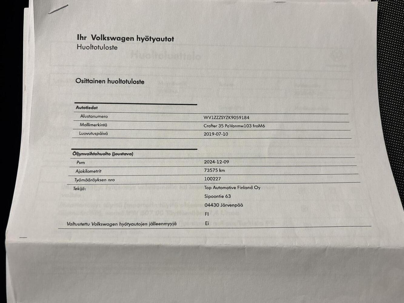 Volkswagen Crafter vaihtoauto