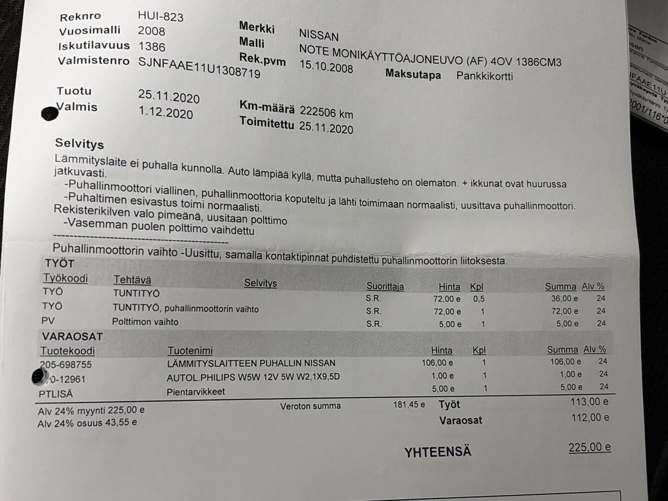 Nissan NOTE vaihtoauto