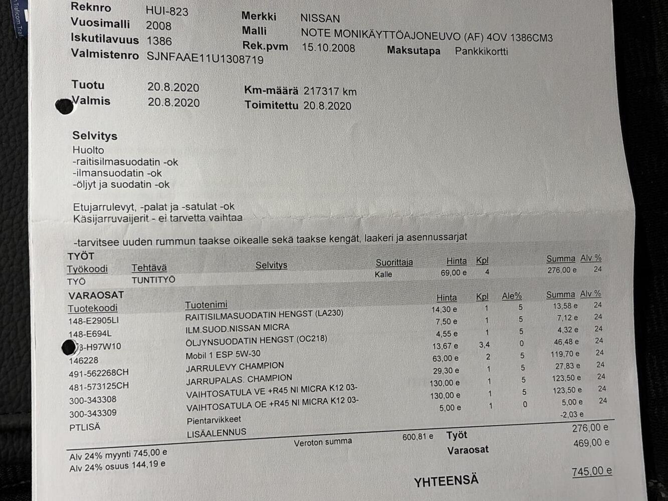 Nissan NOTE vaihtoauto