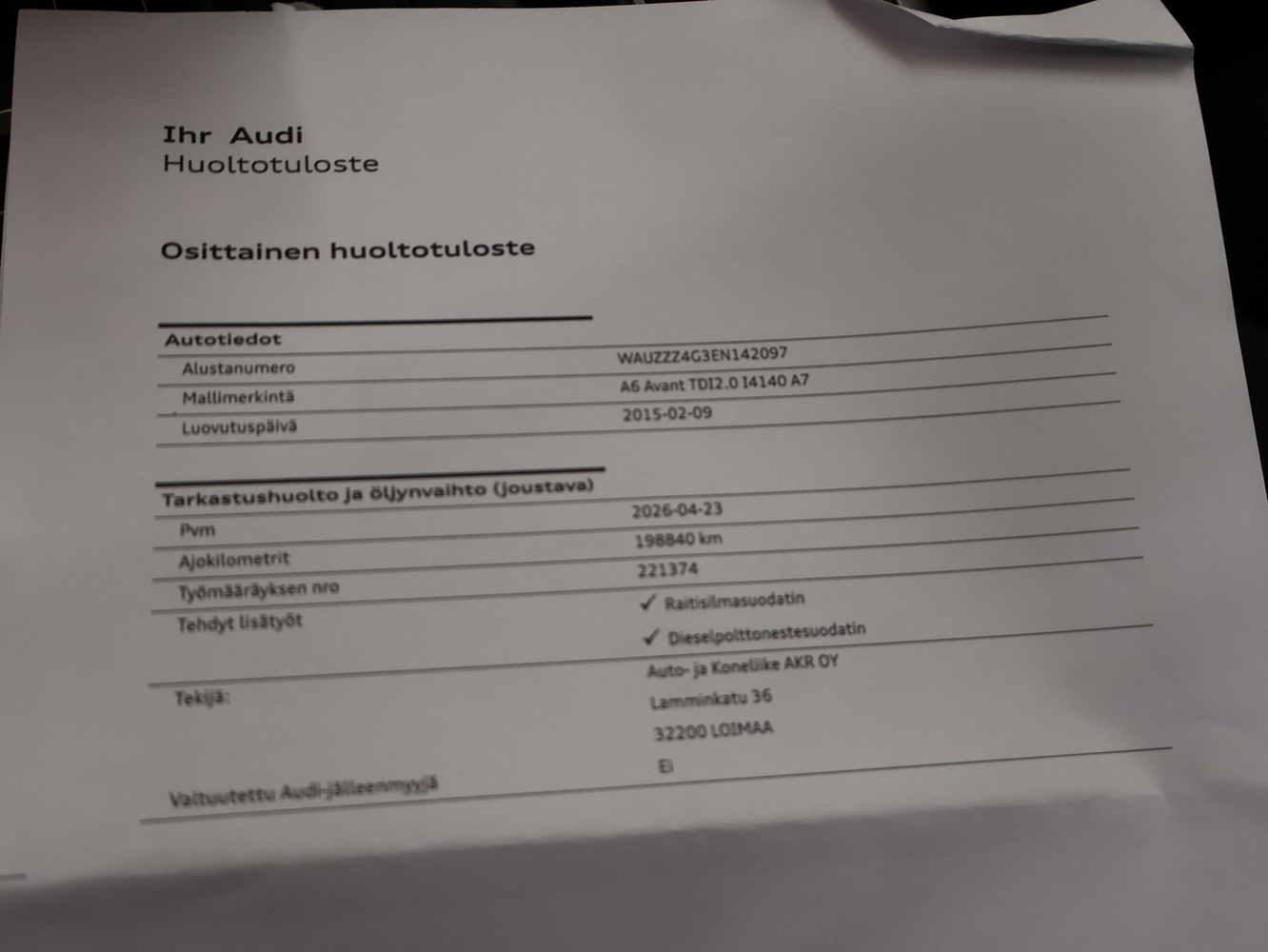 Audi A6 vaihtoauto