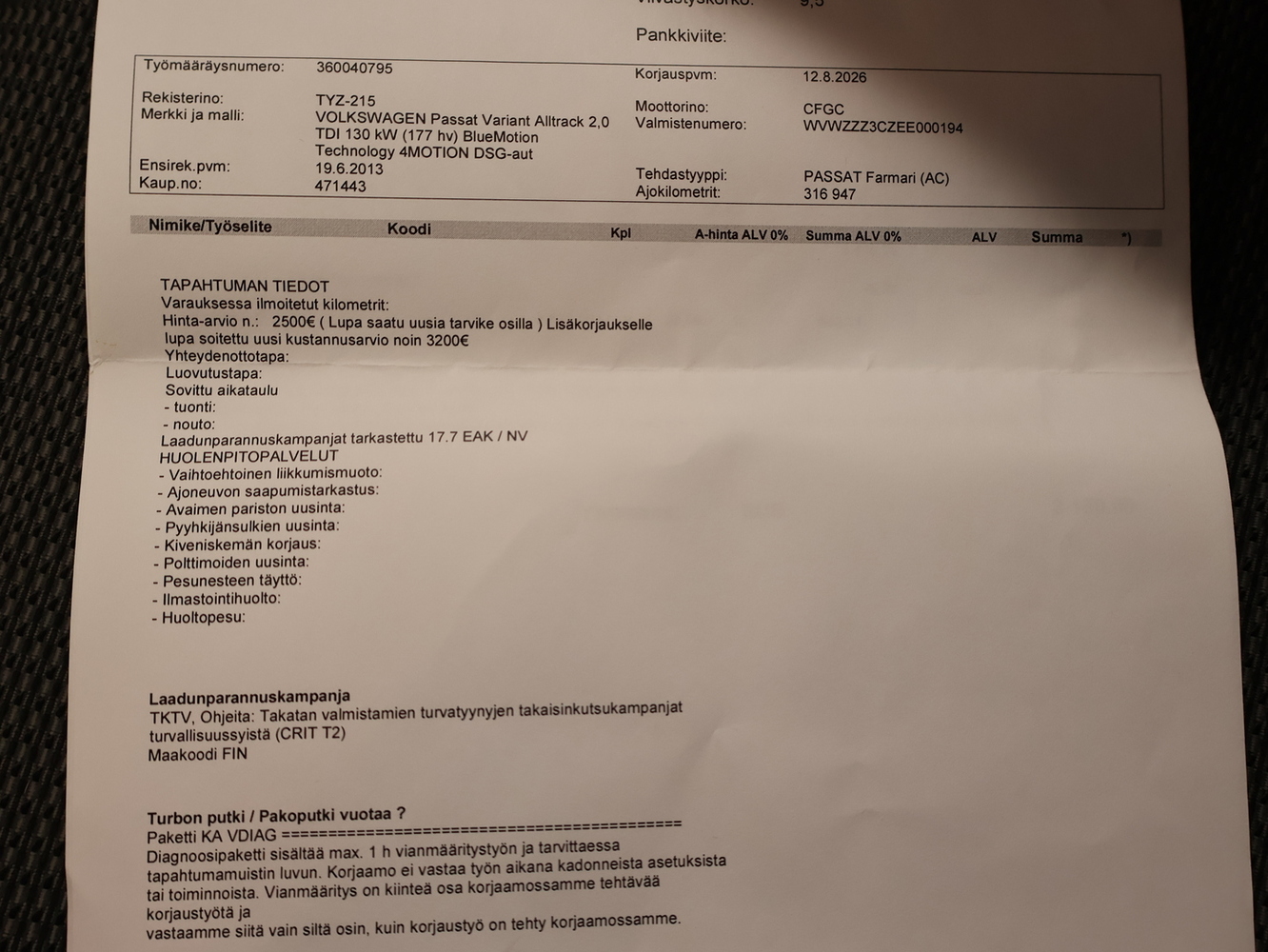 Volkswagen Passat vaihtoauto