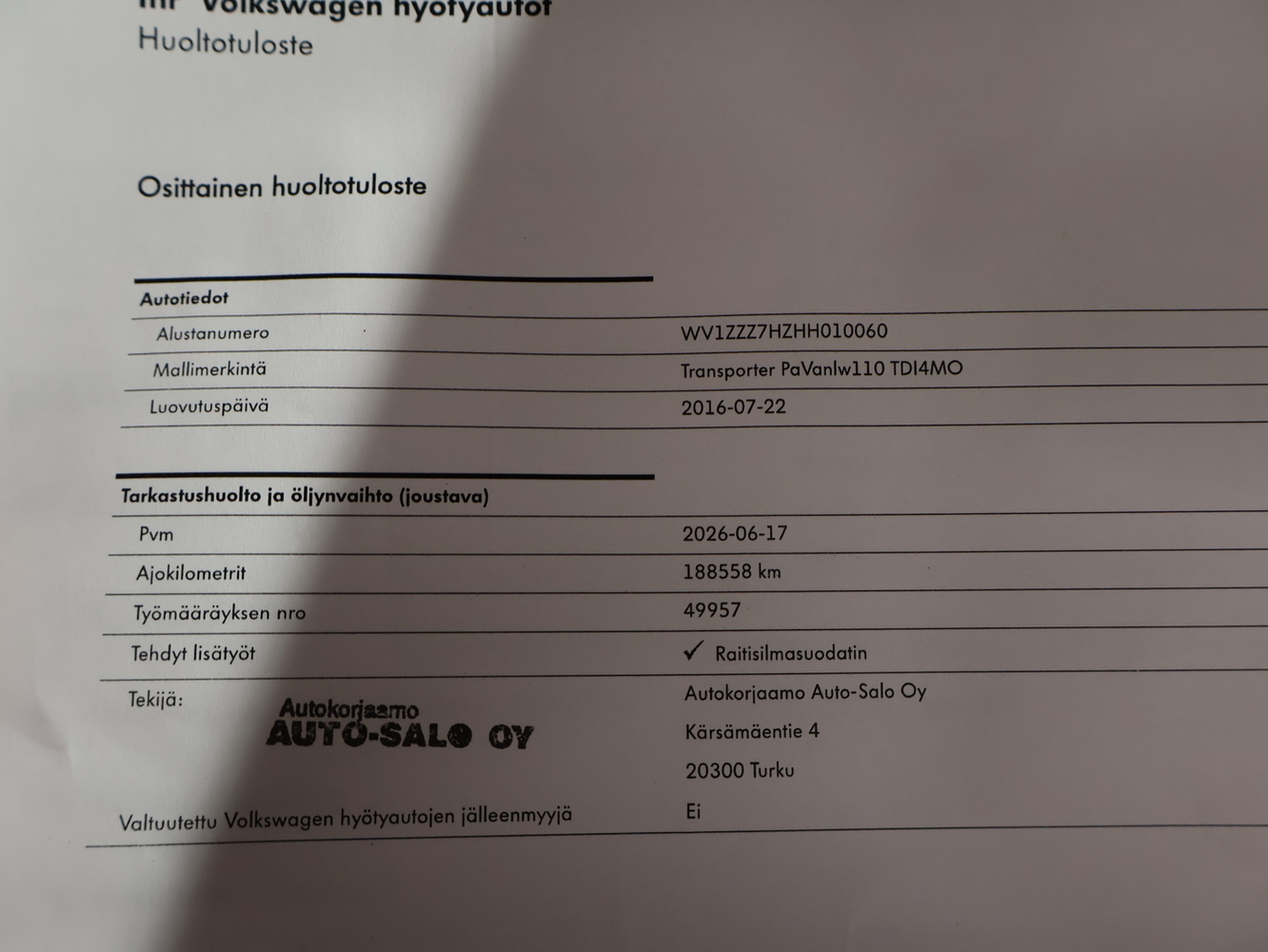 Volkswagen Transporter vaihtoauto