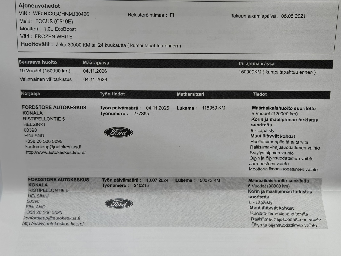 Ford Focus vaihtoauto