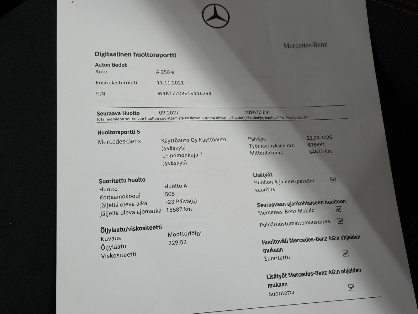 Mercedes-Benz A vaihtoauto