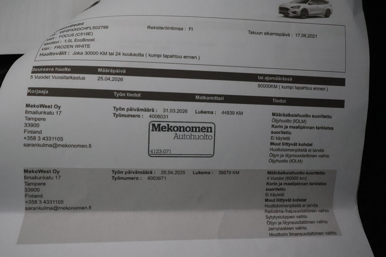 Ford Focus vaihtoauto
