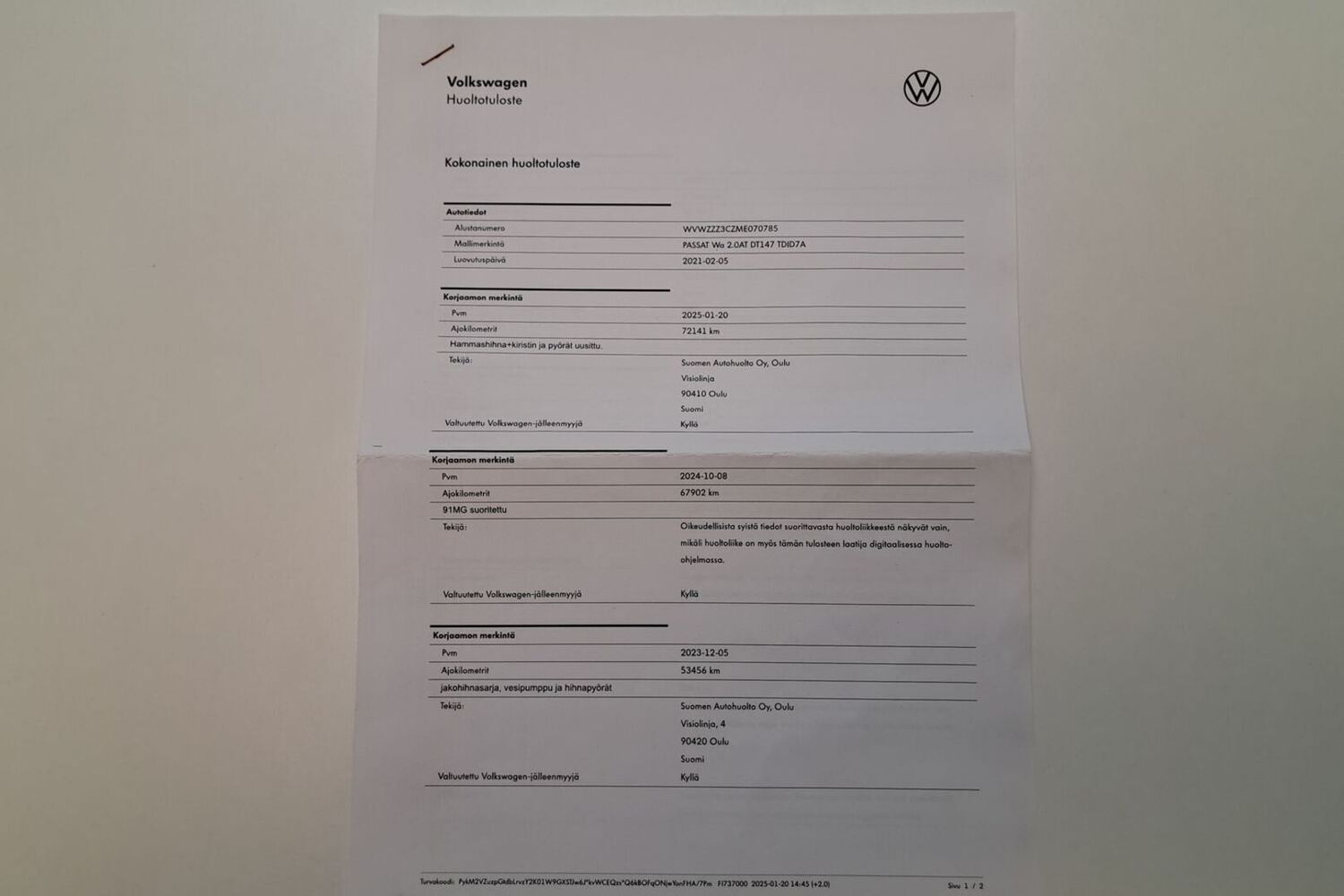 Volkswagen Passat vaihtoauto