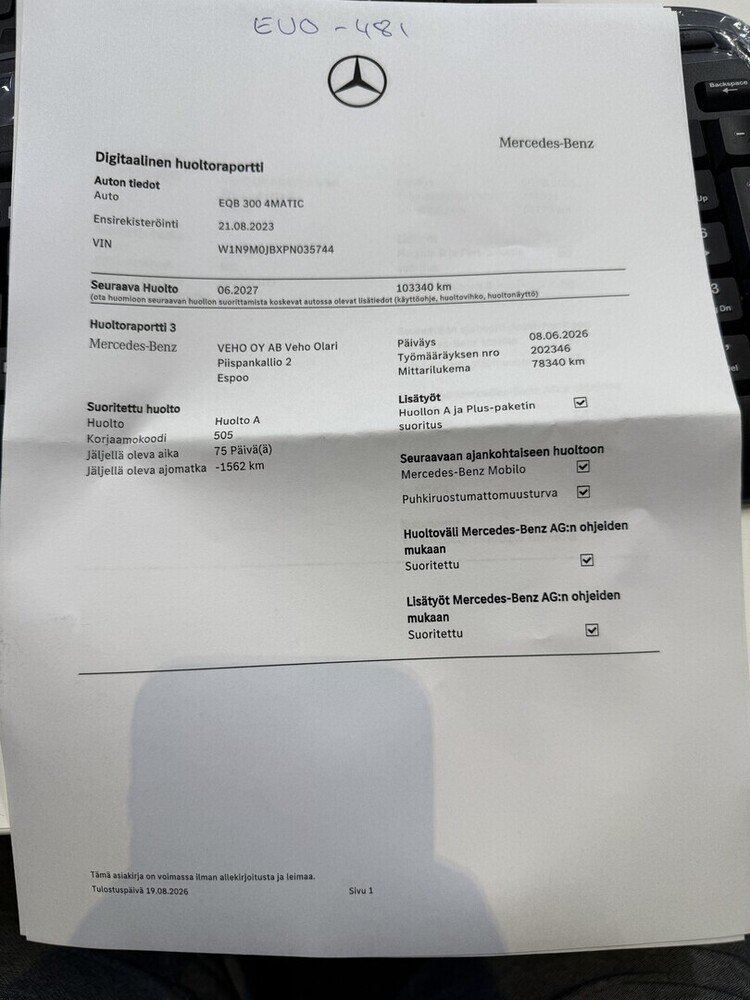 Mercedes-Benz EQB vaihtoauto