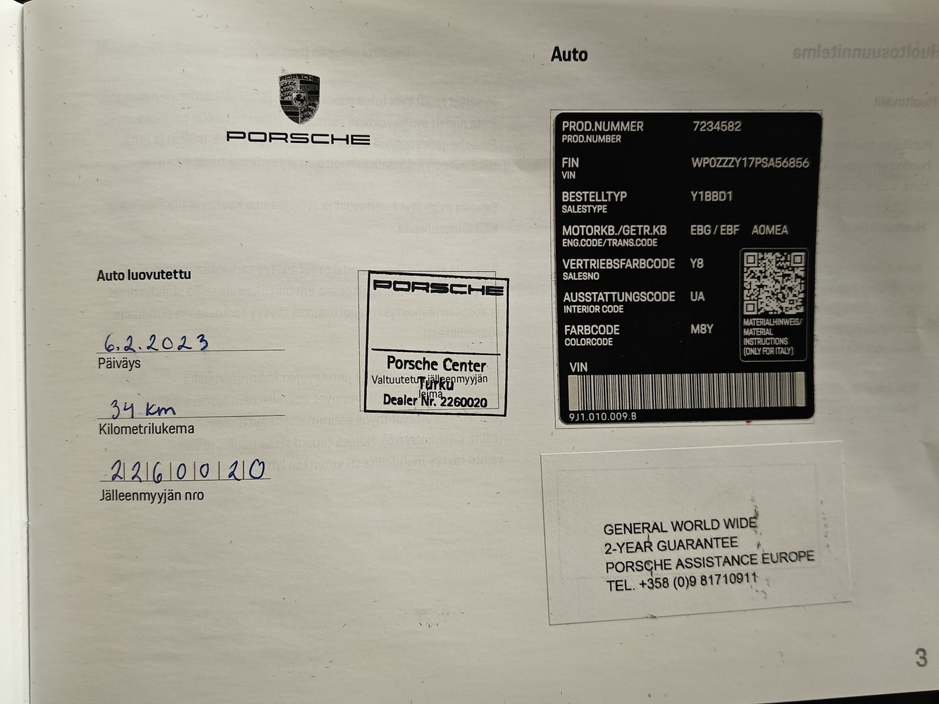 Porsche Taycan vaihtoauto
