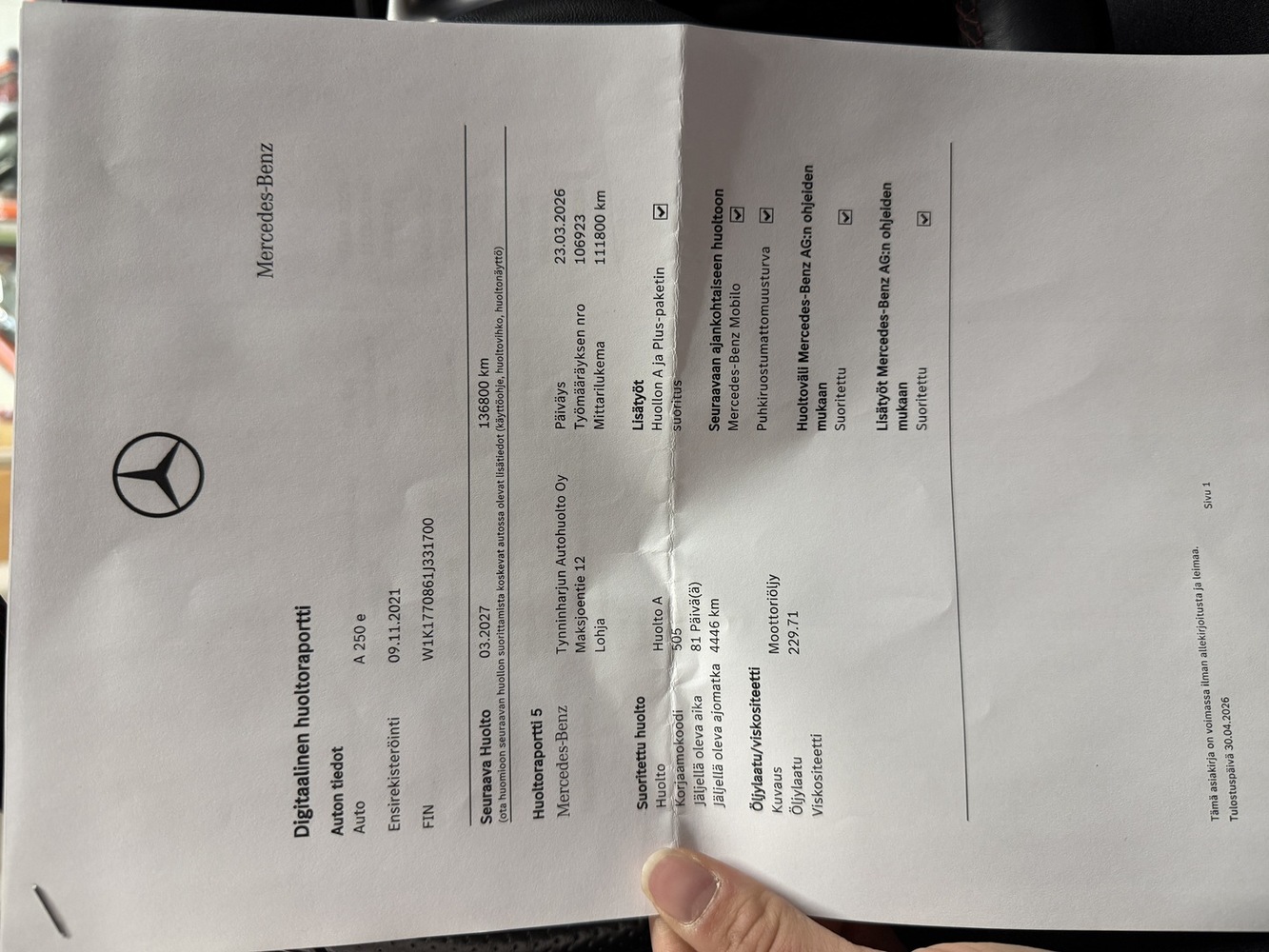 Mercedes-Benz A vaihtoauto