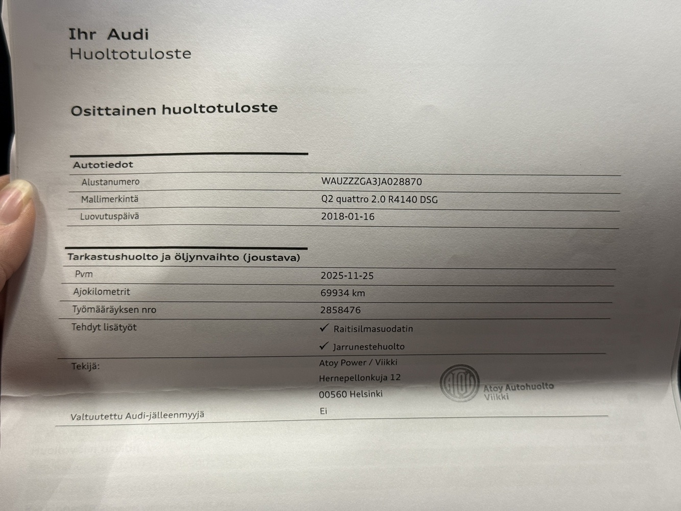 Audi Q2 vaihtoauto