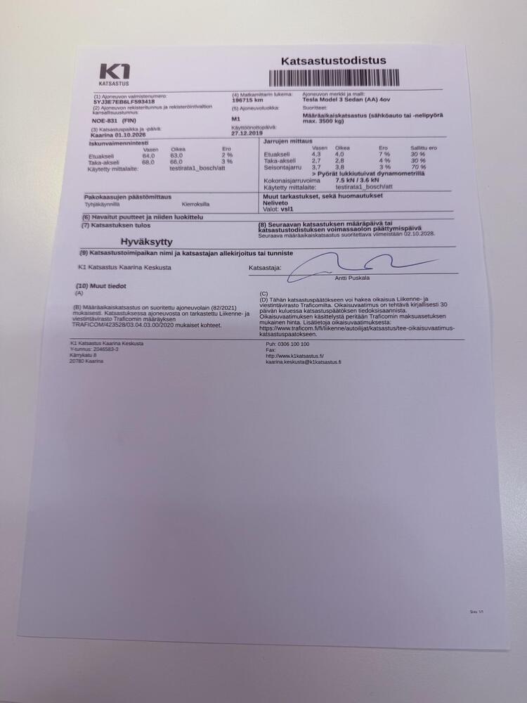 Tesla Model 3 vaihtoauto