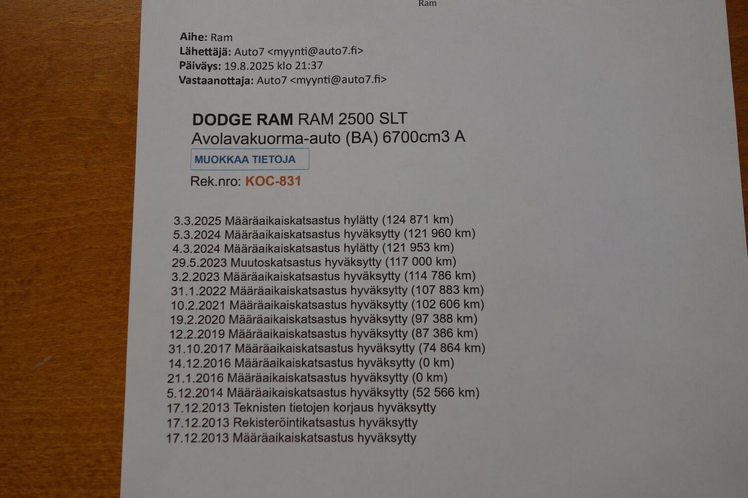 Dodge Ram vaihtoauto