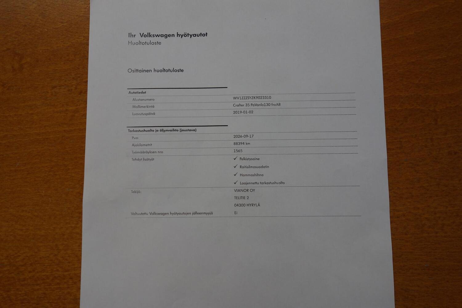 Volkswagen Crafter vaihtoauto