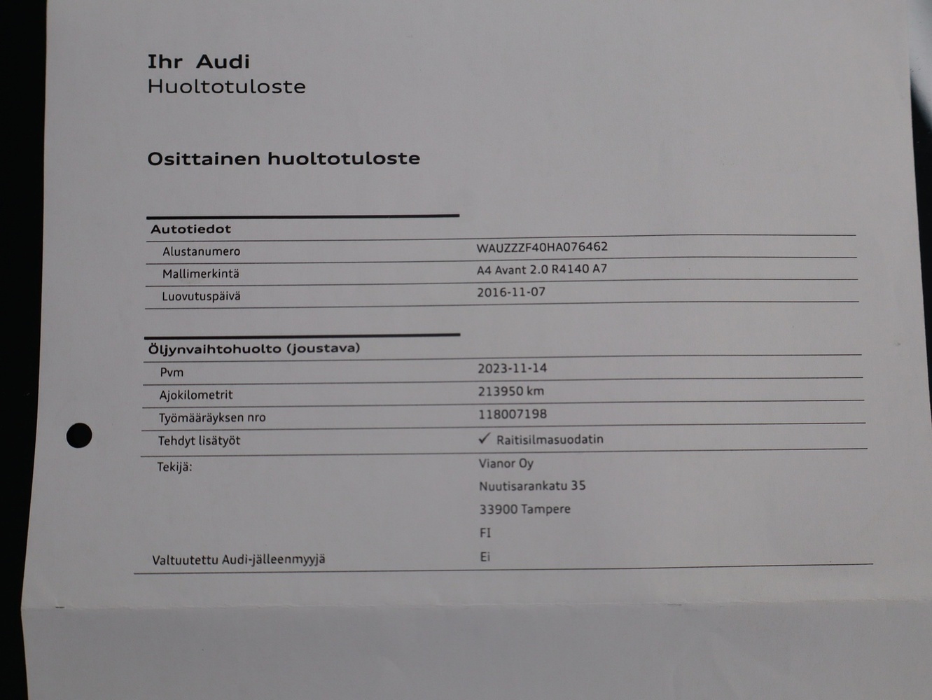 Audi A4 vaihtoauto