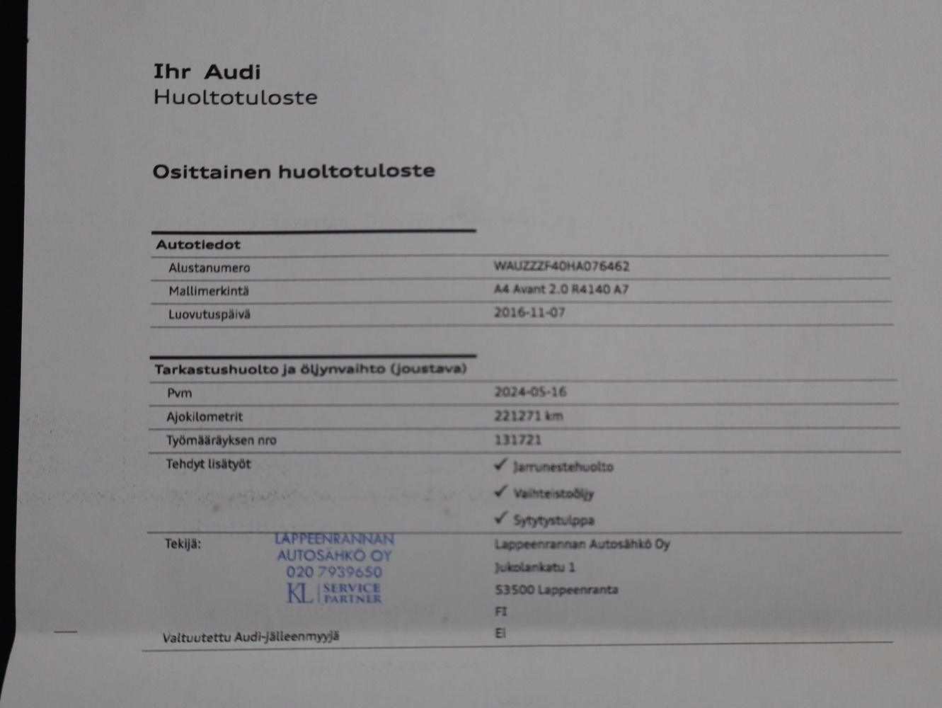 Audi A4 vaihtoauto