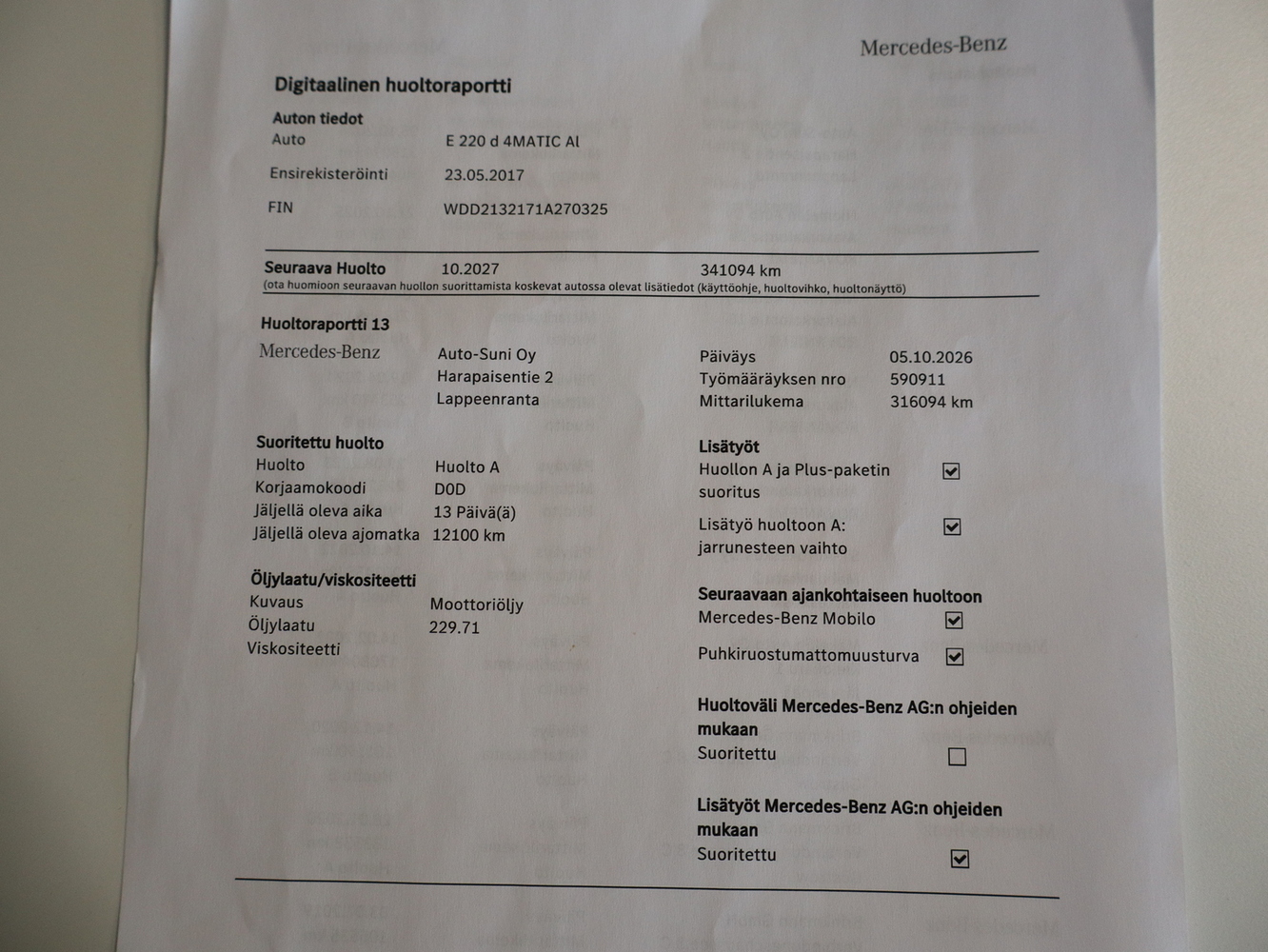 Mercedes-Benz E vaihtoauto