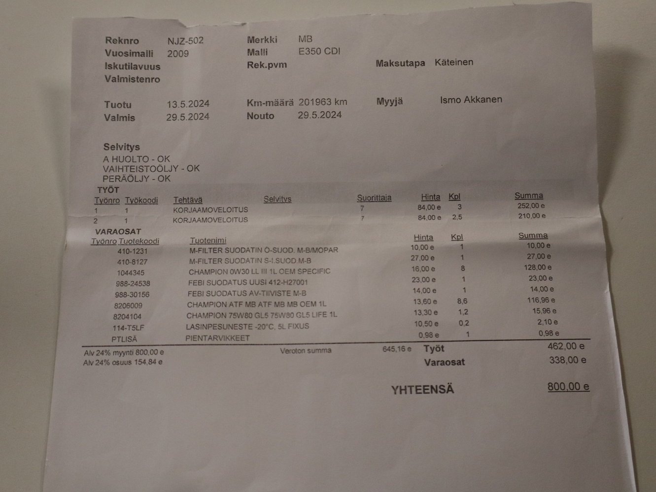 Mercedes-Benz E vaihtoauto