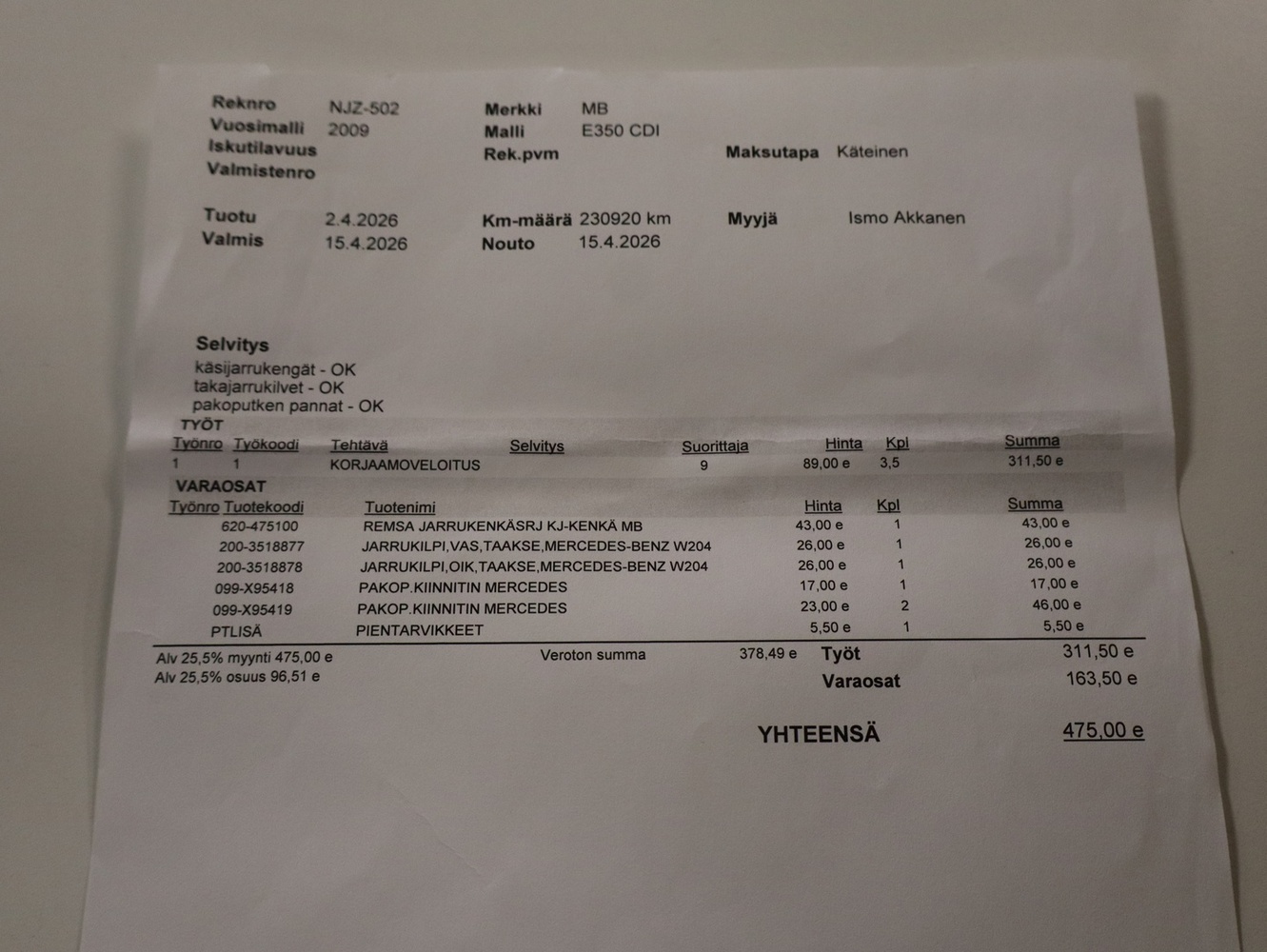 Mercedes-Benz E vaihtoauto