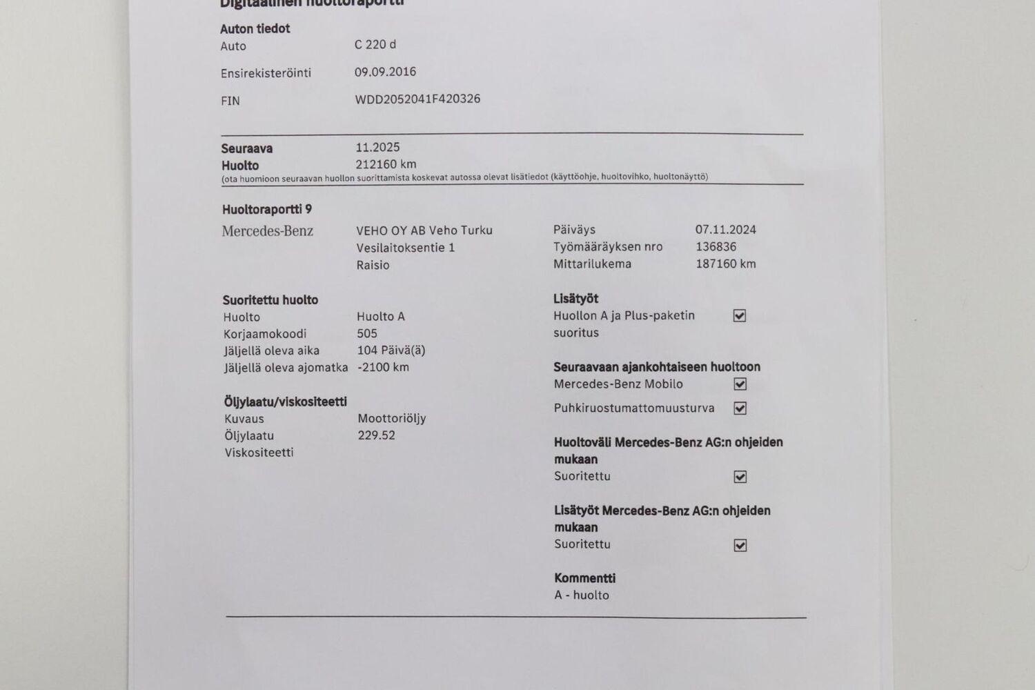 Mercedes-Benz C vaihtoauto