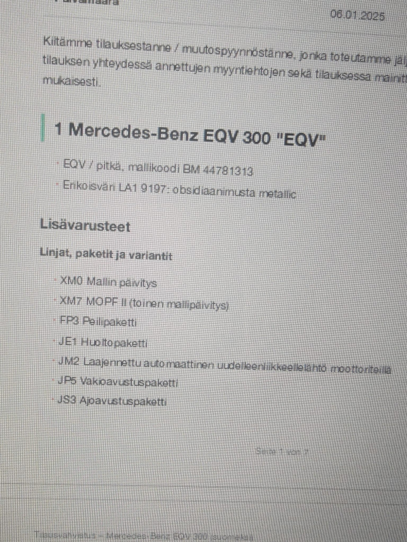 Mercedes-Benz EQV vaihtoauto