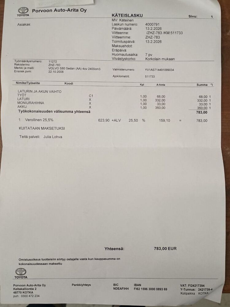 Volvo S80 vaihtoauto