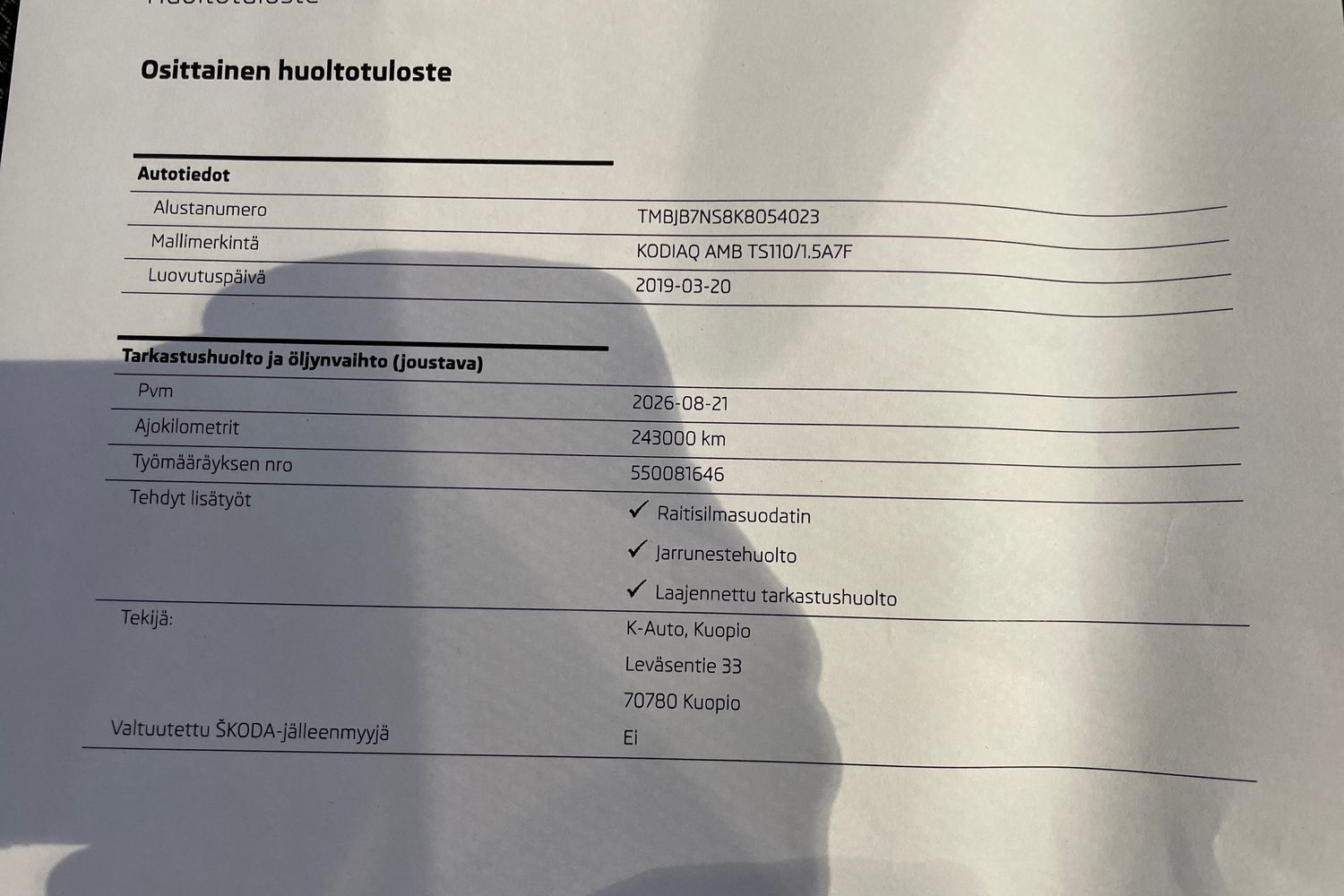 Skoda Kodiaq vaihtoauto