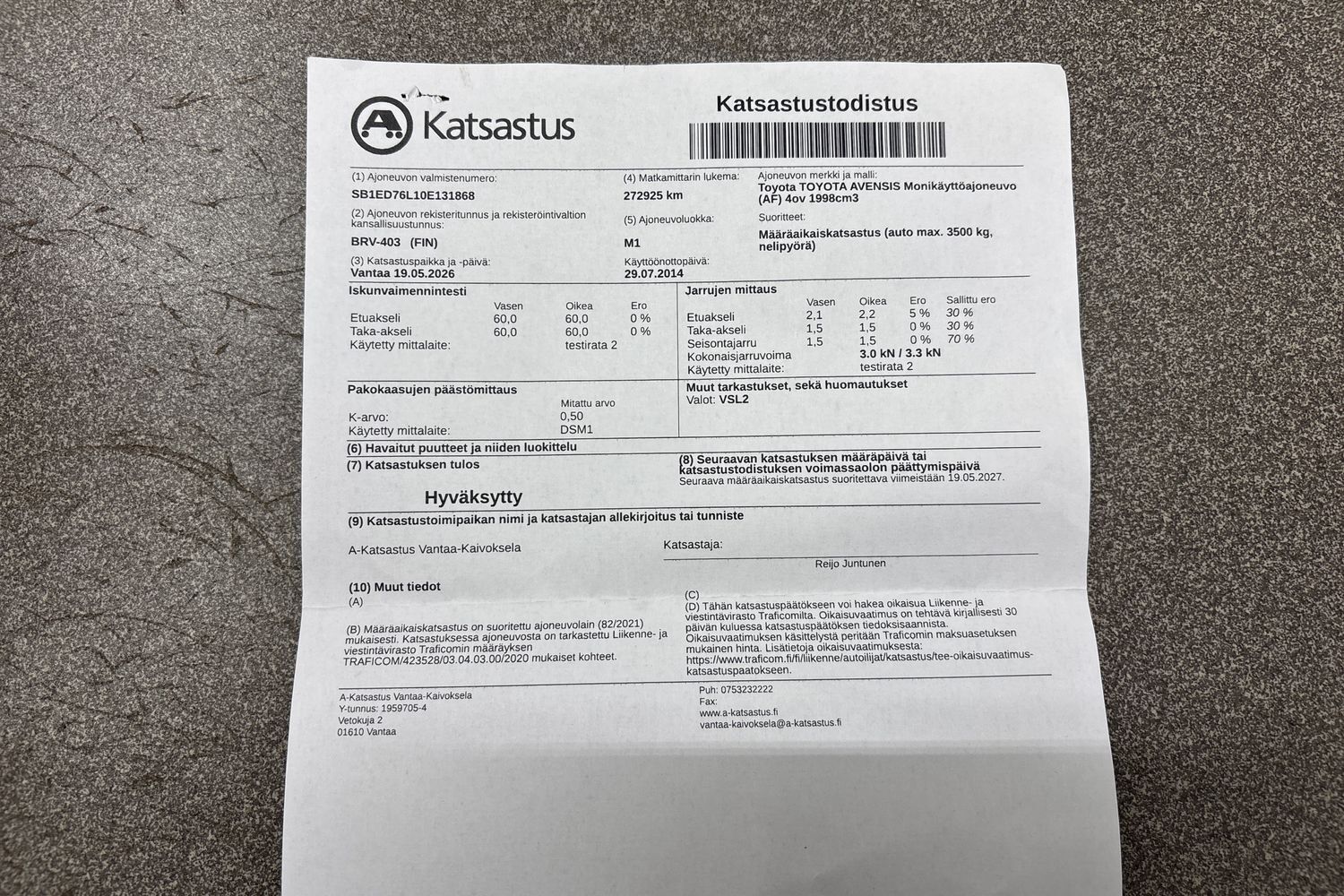 Toyota Avensis vaihtoauto