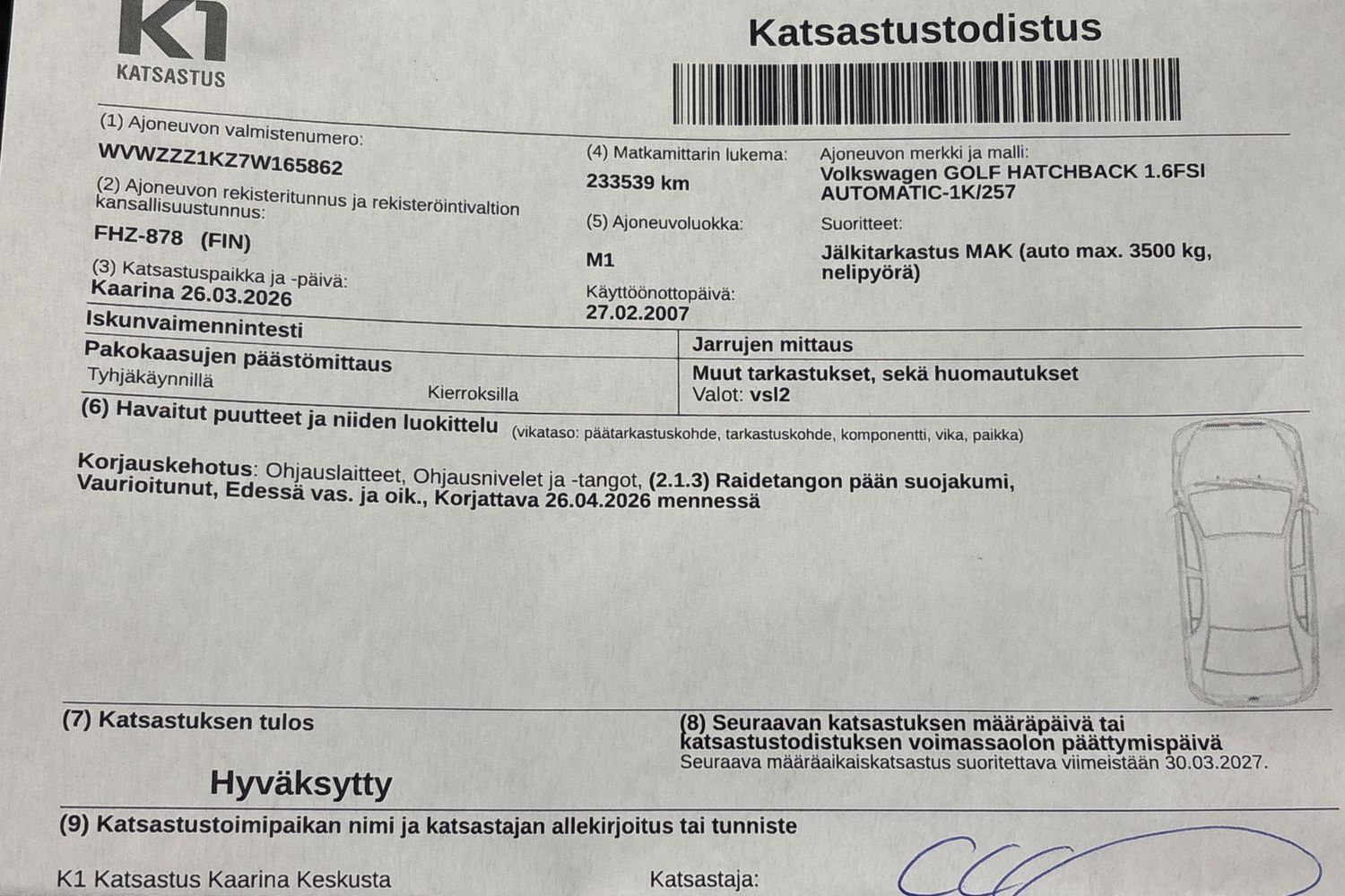 Volkswagen Golf vaihtoauto