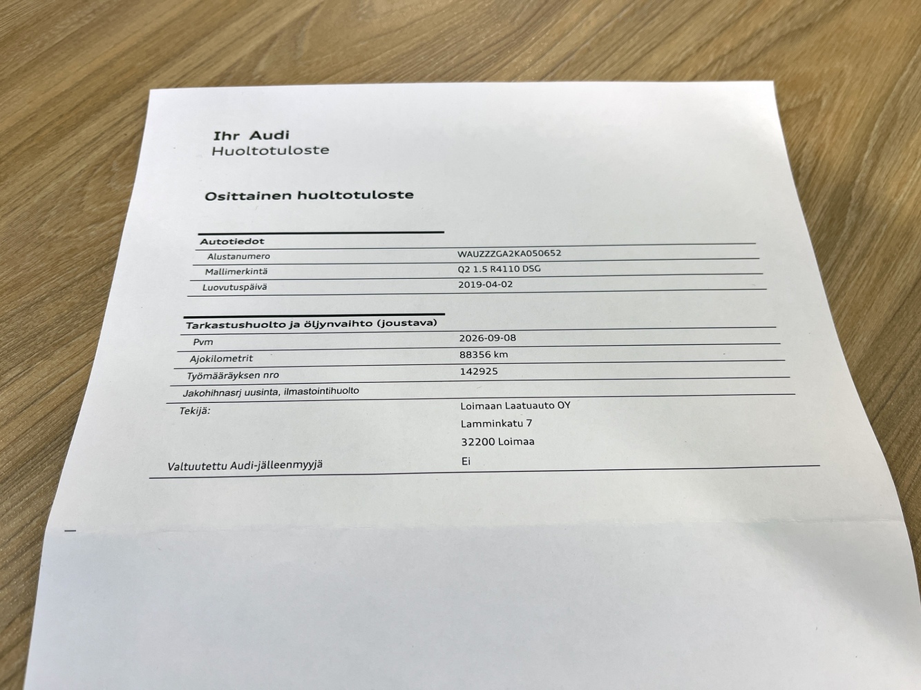 Audi Q2 vaihtoauto