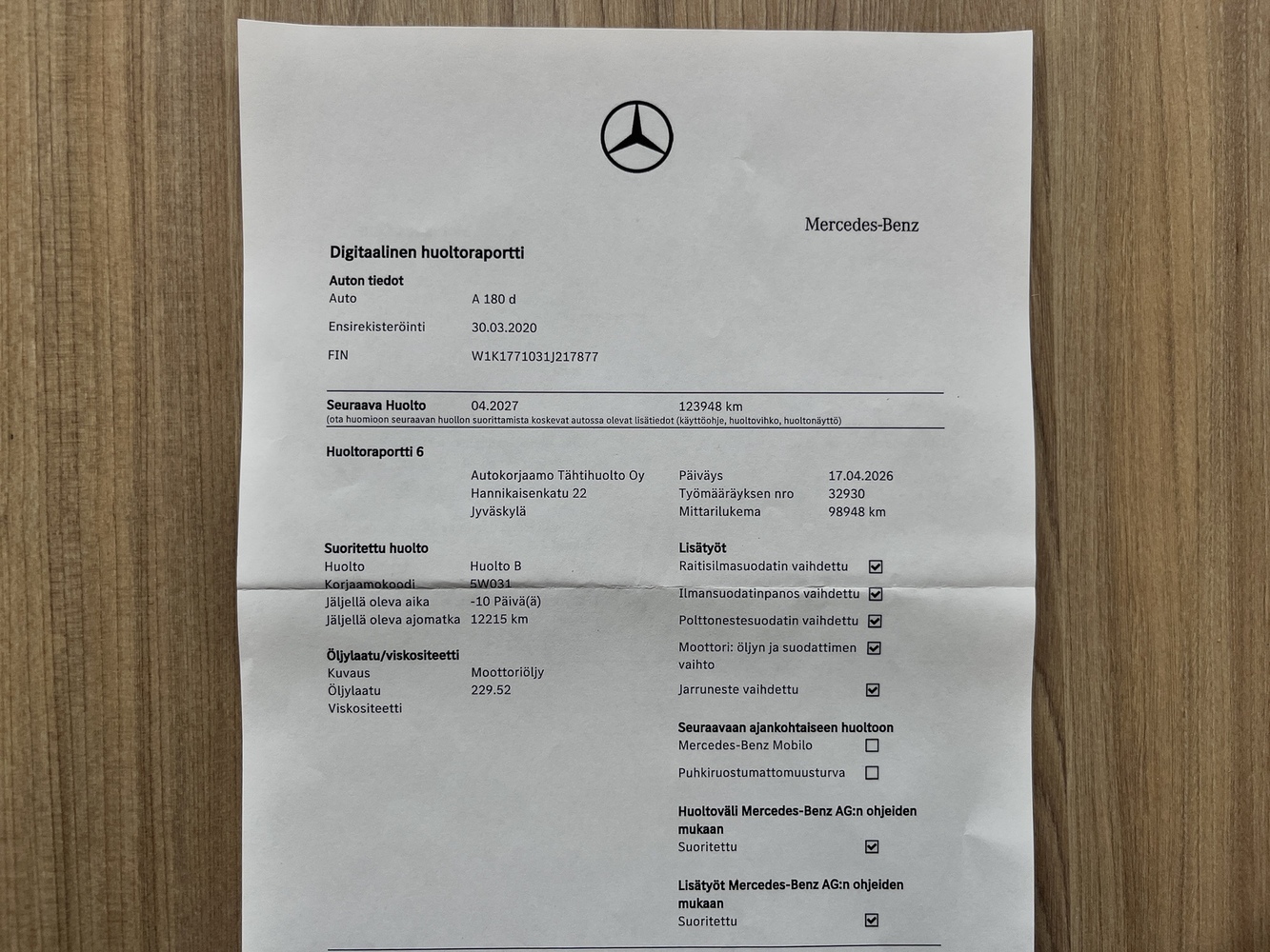 Mercedes-Benz A vaihtoauto
