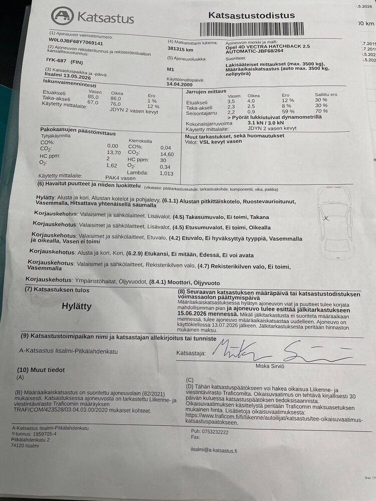 Opel Vectra vaihtoauto