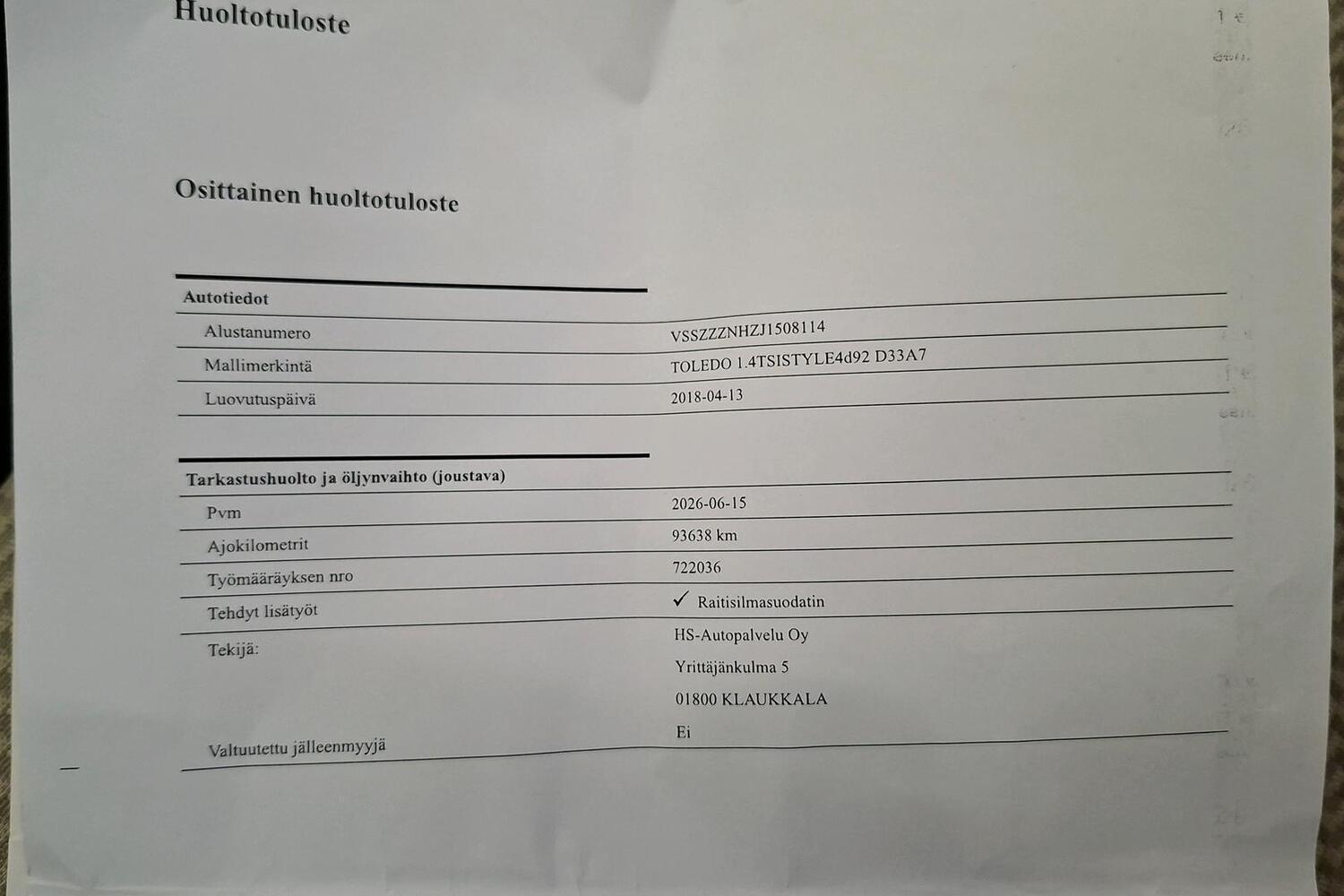 SEAT Toledo vaihtoauto