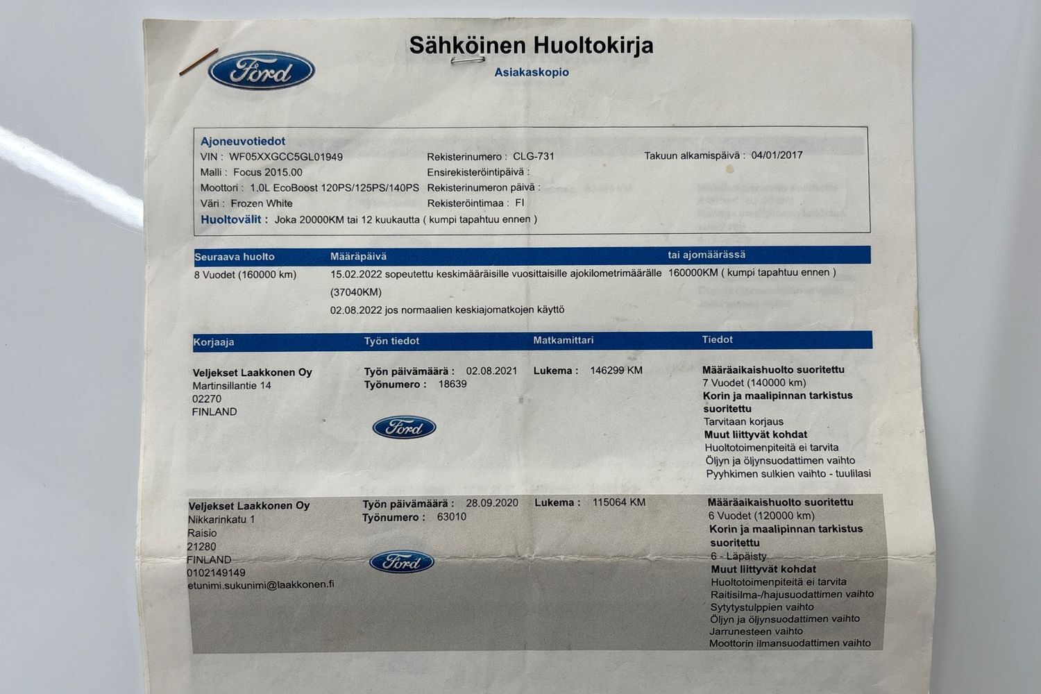 Ford Focus vaihtoauto