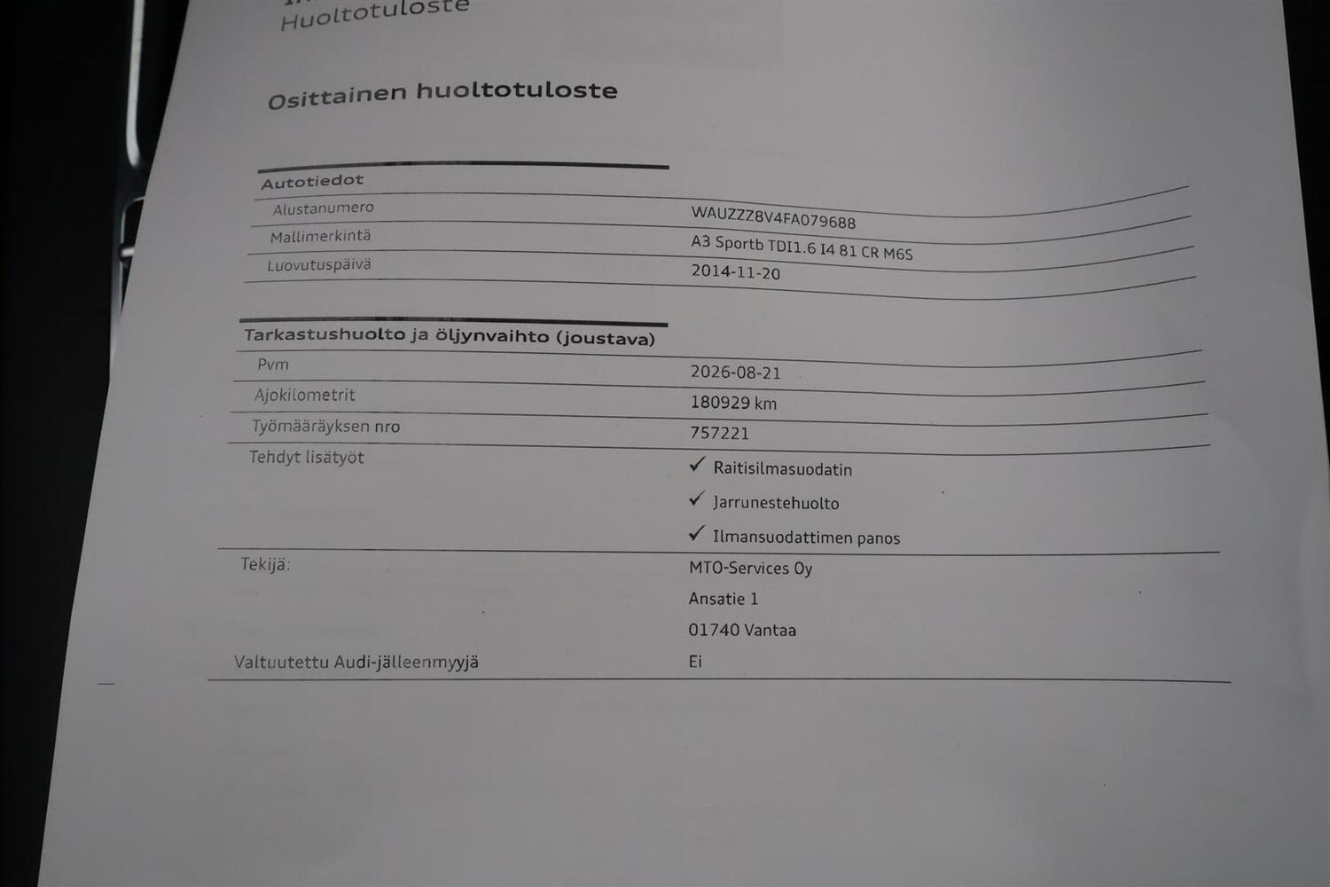 Audi A3 vaihtoauto