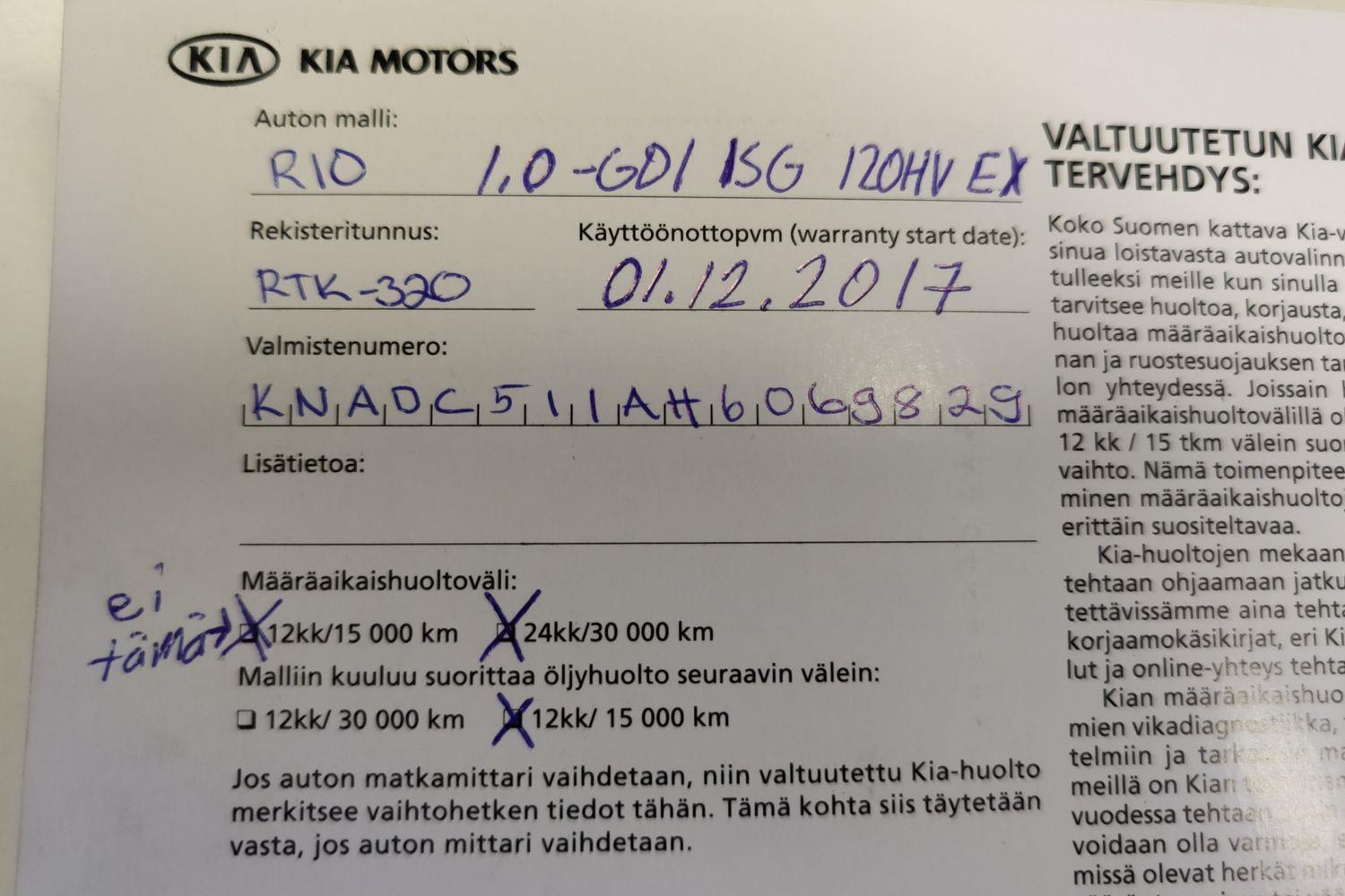 Kia Rio vaihtoauto