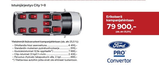 heti ajoon Ford Transit
