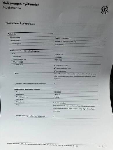 Volkswagen Crafter vaihtoauto