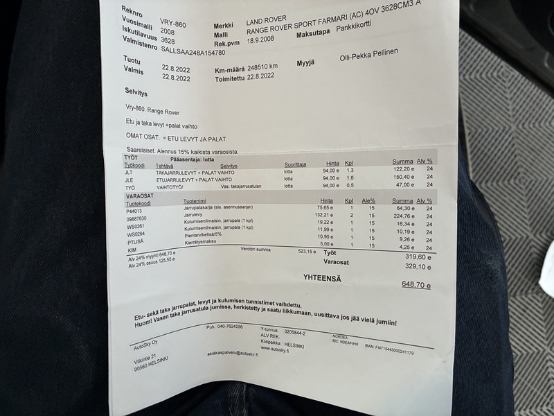 Land Rover Range Rover Sport vaihtoauto