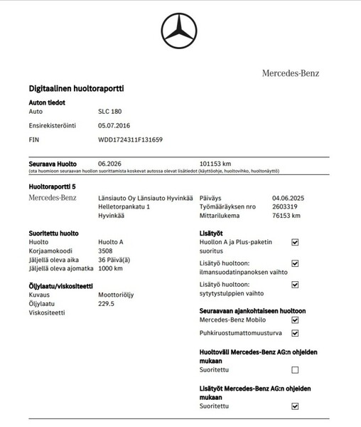 Mercedes-Benz SLC vaihtoauto