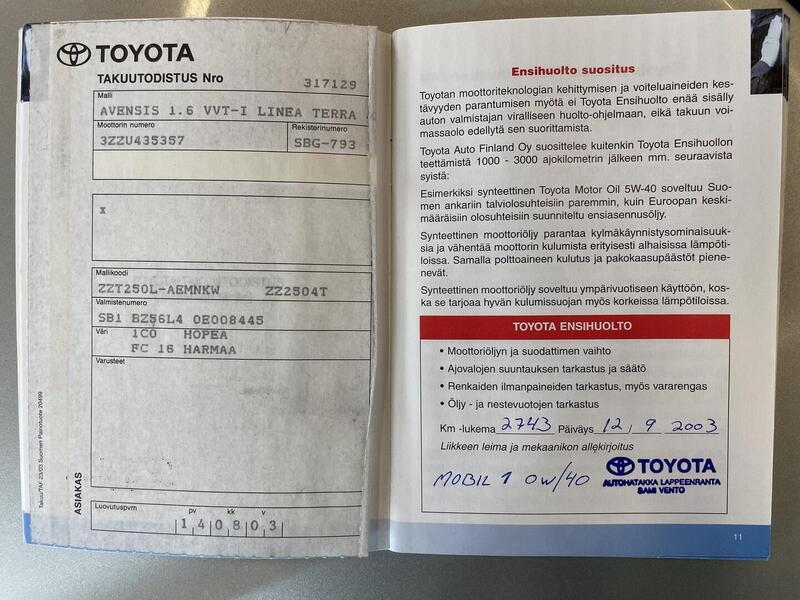 Toyota Avensis vaihtoauto