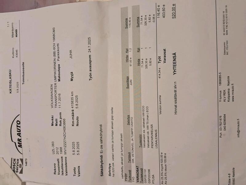 Volkswagen Transporter vaihtoauto