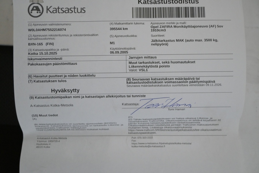 Opel Zafira vaihtoauto