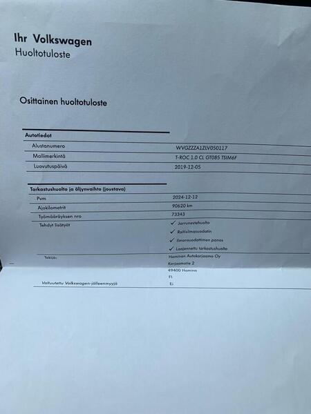 Volkswagen T-Roc vaihtoauto