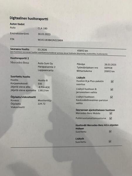 Mercedes-Benz CLA-sarja vaihtoauto