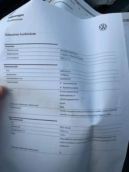 Volkswagen T-Cross vaihtoauto