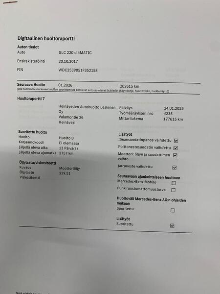 Mercedes-Benz GLC vaihtoauto