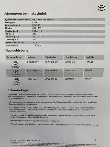 Toyota C-HR vaihtoauto