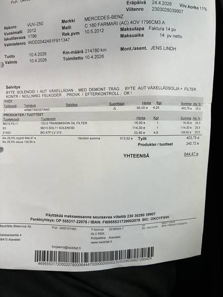 Mercedes-Benz C vaihtoauto